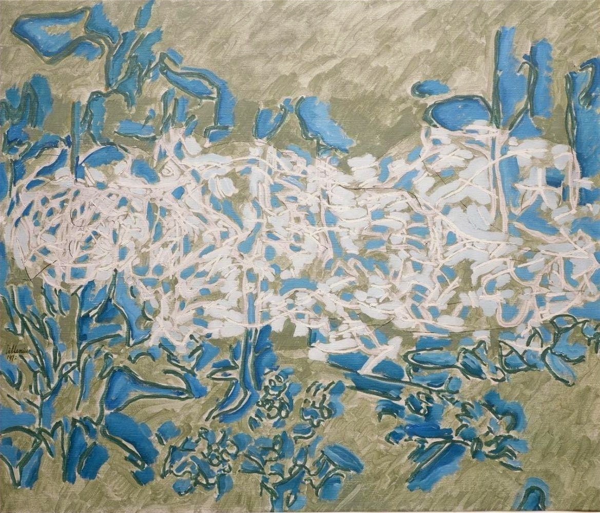 Jaap Hillenius (1934-1999) | ‘Compositie in groen en blauw’