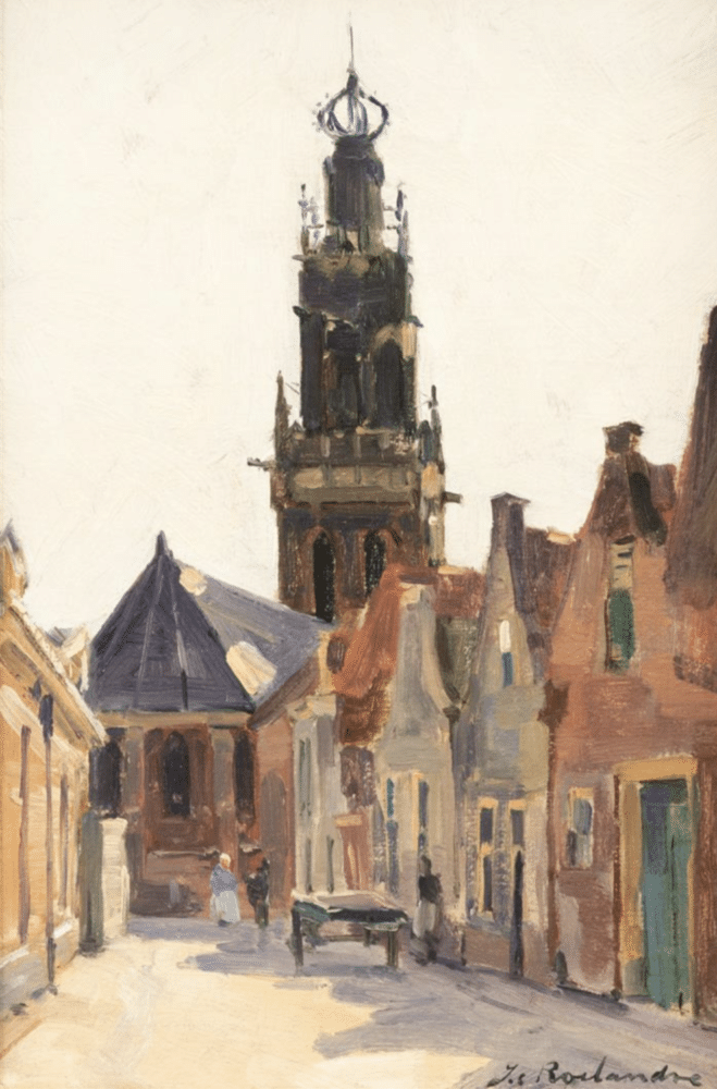 Johannes Roelandse (1888-1978) | 'De Bakenesserkerk vanuit de Valkestraat, Haarlem'