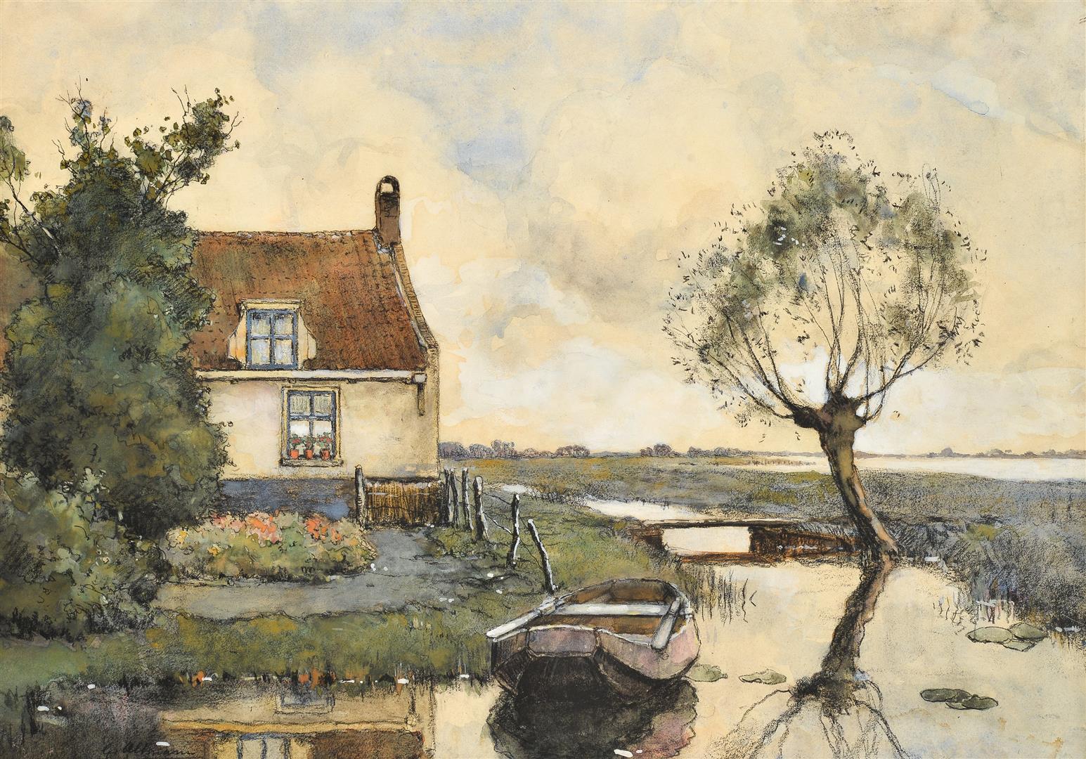 Gerard Altmann (1877-1940) | 'Huis in de polder'