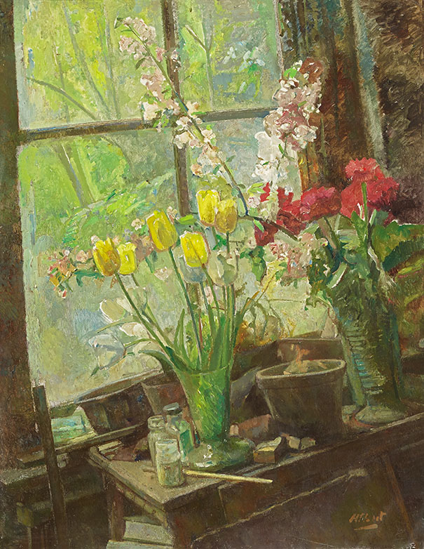 Henri Boot (1877-1963) | 'Bloemen in het atelier'