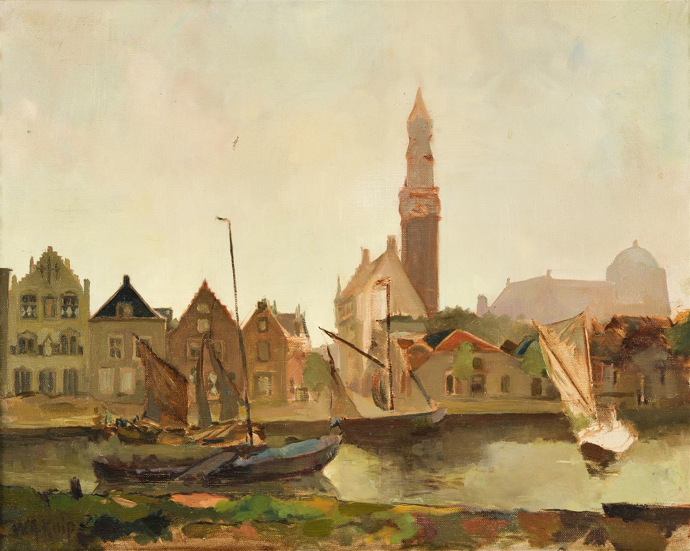 Willem Alexander Knip (1883-1967) | 'Haven van Veere met het stadhuis'